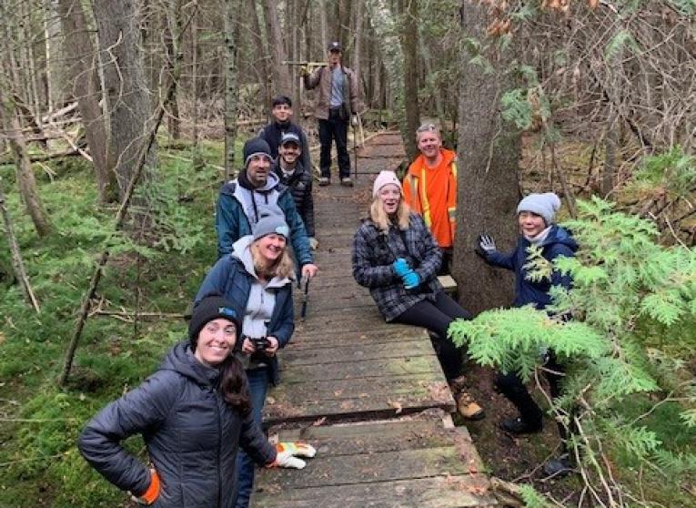 Volunteers at the Bog Boardwalk